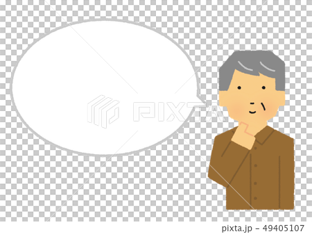 Elderly person, grandfather, elderly person, thinking, worrying, balloon (simple touch) Elderly person, grandfather, elderly person, thinking, worrying, balloon (simple touch) 49405107