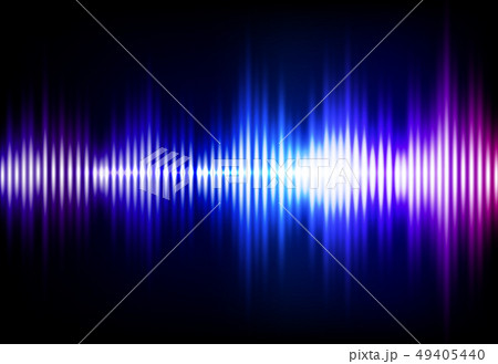 Wave sound neon vector background. Music flow soundwave design, light bright blue and purple Wave sound neon vector background. Music flow soundwave design, light bright blue and purple 49405440