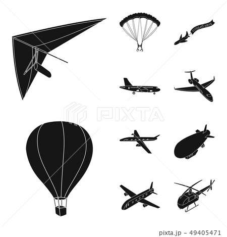Vector illustration of transport and object symbol. Collection of transport and gliding stock symbol 49405471