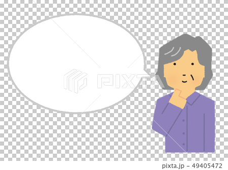 Elderly, aunt, elderly, thinking, balloon, large version (simple touch) Elderly, aunt, elderly, thinking, balloon, large version (simple touch) 49405472