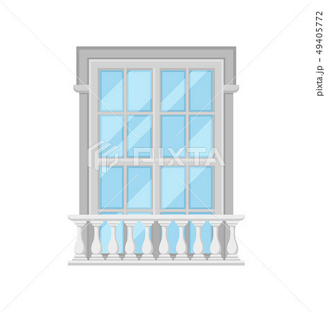 Retro window with balcony on white background. 49405772