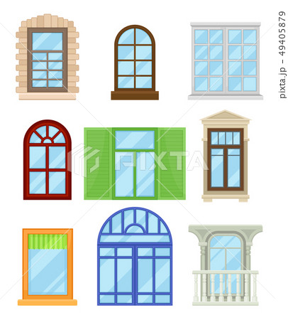 Collection of cartoon colored windows on white background. Collection of cartoon colored windows on white background. 49405879