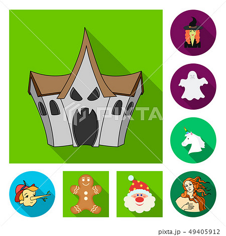 Vector design of tale and character logo. Set of tale and cute stock symbol for web. 49405912