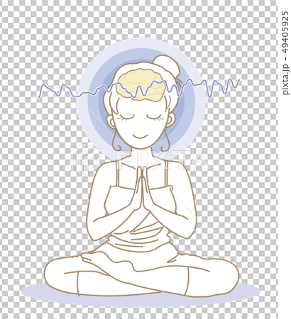 Meditation and brain waves · women 49405925