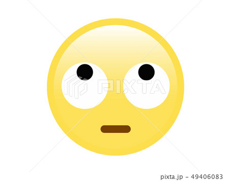 Yellow furious, upset, unhappy face and white eyes 49406083
