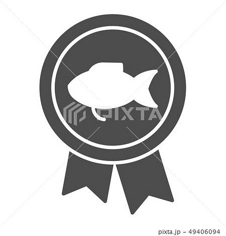 Fishing reward solid icon. Fishing medal vector illustration isolated on white. Award glyph style 49406094