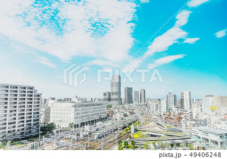 panoramic modern city skyline mix sketch effect 49406248