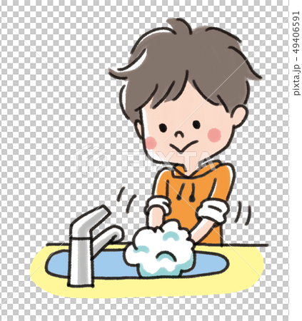 小孩麻煩_洗手 小孩麻煩_洗手 49406591