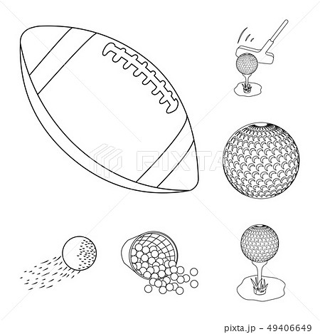 Isolated object of ball and soccer symbol. Set of ball and basketball stock symbol for web. 49406649