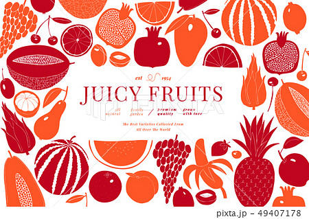 Scandinavian hand drawn fruit design template. 49407178
