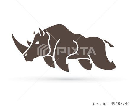 Angry Rhino attack graphic vector. Angry Rhino attack graphic vector. 49407240