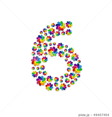 Alphabet set letter number six or 6, Turbine paper 49407404