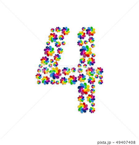 Alphabet set letter number four or 4, Turbine 49407408