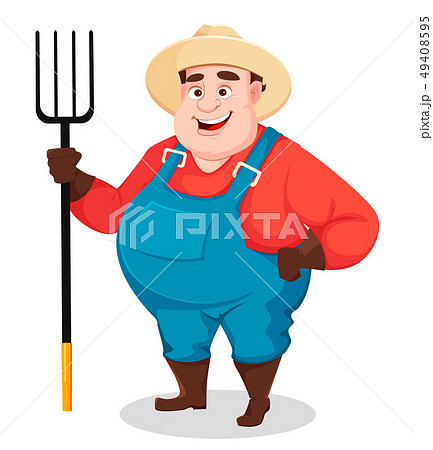 Fat farmer, agronomist. Funny gardener 49408595