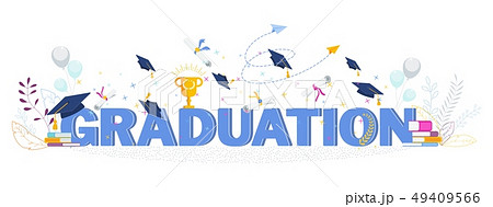 Word graduation typography vector concept on white background. 49409566