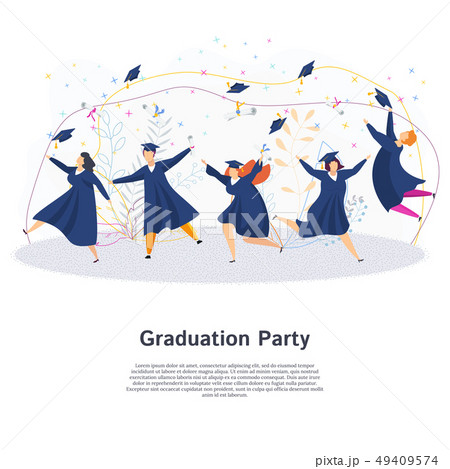 Graduation party. Group of happy graduated students. Graduation party. Group of happy graduated students. 49409574