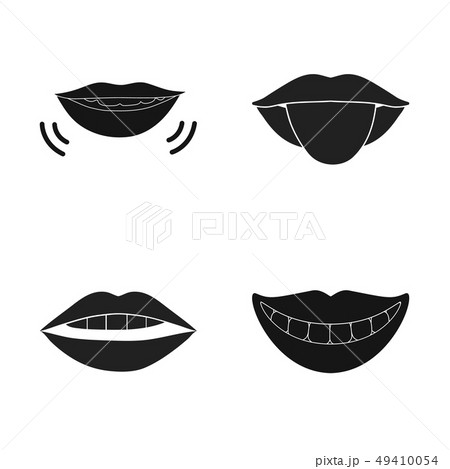 Isolated object of kiss  and smile logo. Set of kiss  and sexy  stock symbol for web. 49410054