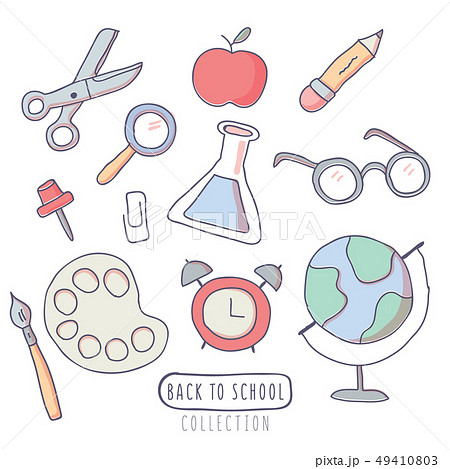 Back to school stickers set with school supplies Back to school stickers set with school supplies 49410803