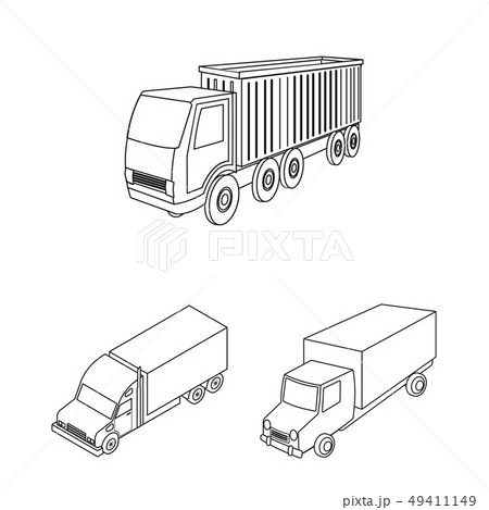 Vector design of truck and shipping logo. Collection of truck and container vector icon for stock. 49411149