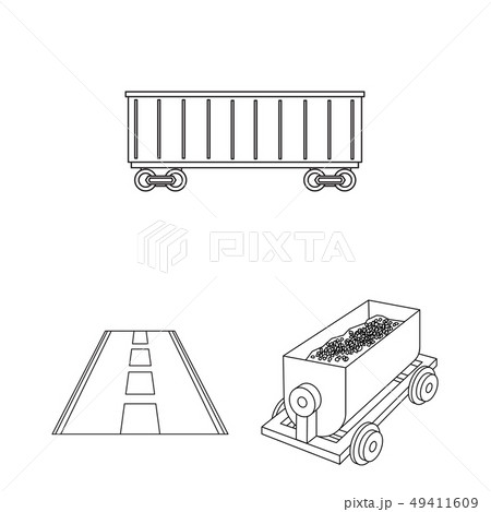 Isolated object of railroad and train symbol. Collection of railroad and way vector icon for stock. Isolated object of railroad and train symbol. Collection of railroad and way vector icon for stock. 49411609