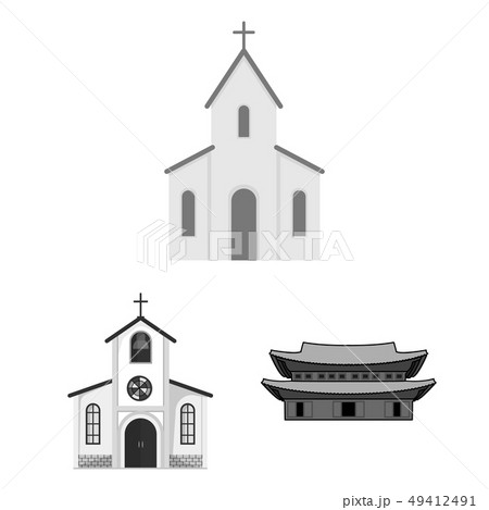 Vector design of religion and wedding icon. Set of religion and house  stock vector illustration. 49412491