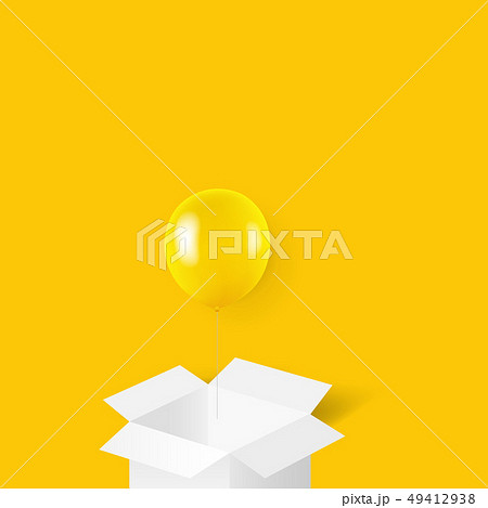 Yellow Balloons And White Box Yellow Balloons And White Box 49412938