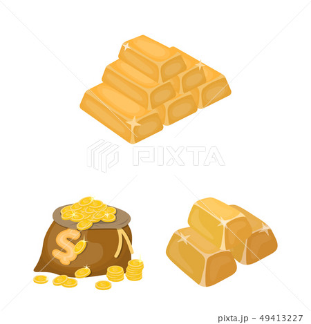 Vector design of gold and ingot sign. Collection of gold and economics stock vector illustration. Vector design of gold and ingot sign. Collection of gold and economics stock vector illustration. 49413227