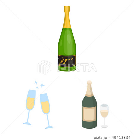 Vector design of cork and new symbol. Set of cork and wine vector icon for stock. 49413334