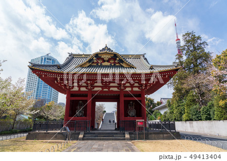 東京タワー　増上寺　旧台徳院霊廟惣門 49413404