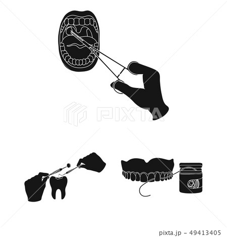 Vector design of tooth and happy symbol. Collection of tooth and whitening vector icon for stock. 49413405