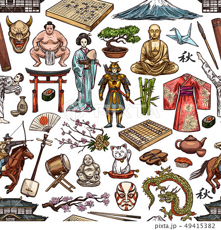 Japanese culture tradition seamless pattern 49415382