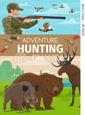 Animals hunting open season, hunter club adventure 49415396
