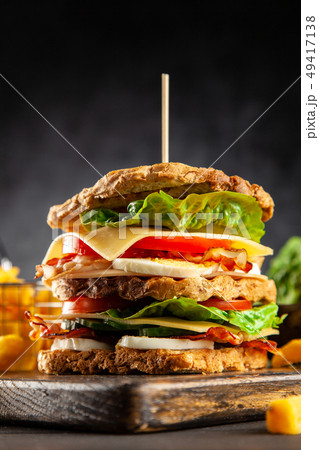 Tall club sandwich Tall club sandwich 49417138