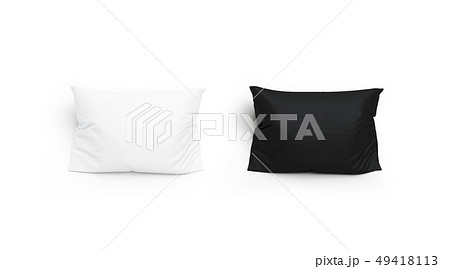 Blank black and white pillow mock up set, isolated Blank black and white pillow mock up set, isolated 49418113
