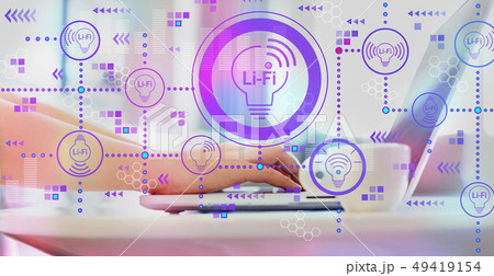 LiFi theme with woman using a laptop 49419154