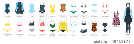 Vector set of female swimsuit 49419375