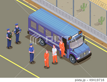 Prison Jail Isometric Composition  49419716