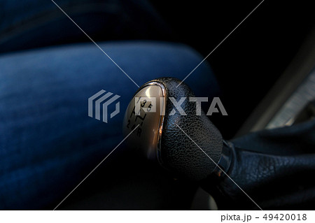 Closeup of manual gear shifter on manual transmission 49420018