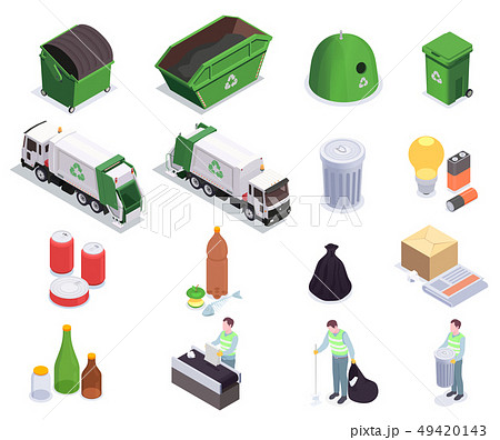Recycling Waste Isometric Collection Recycling Waste Isometric Collection 49420143