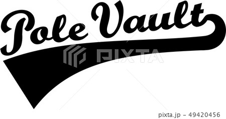 Pole vault word retro 49420456