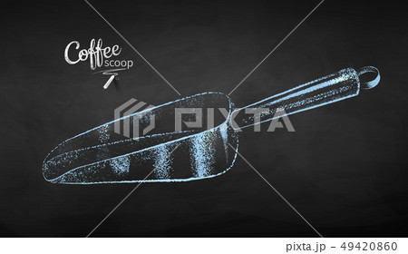 Vector chalk drawn sketch of metal coffee scoop 49420860