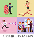 Set of business illustration. Working men and women. 49421389