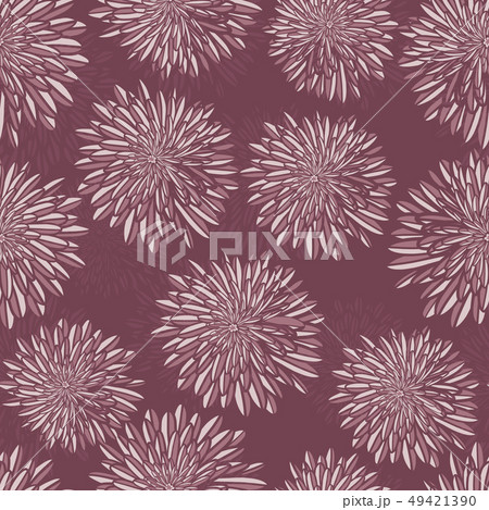 Aster Flowers purple seamless vector pattern. Floral subtle background with layered Aster or Dahlia Aster Flowers purple seamless vector pattern. Floral subtle background with layered Aster or Dahlia 49421390
