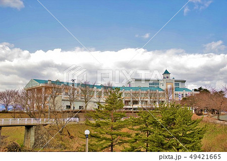 花巻街並み　花巻東高等学校　空バック 49421665