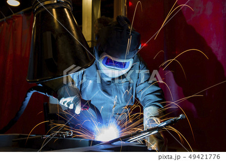 Industrial steel welder in factory welder, Industrial steel welder in factory welder, 49421776