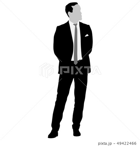 Silhouette Businessman Man In Suit With Tie On Aのイラスト素材