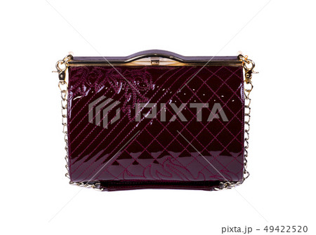 women bag made of patent leather, color brown, on women bag made of patent leather, color brown, on 49422520