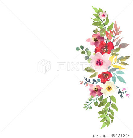 Hand drawn watercolor bouquet with place for your text. Design for card, invitation Hand drawn watercolor bouquet with place for your text. Design for card, invitation 49423078