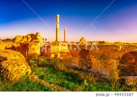 View with ancient remains of Carthage and 49423387