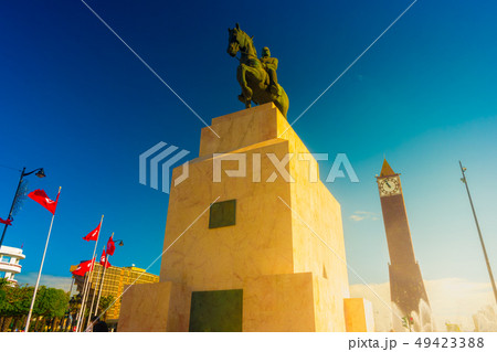 Statue of Bourguiba in the centre of Tunis city. Statue of Bourguiba in the centre of Tunis city. 49423388